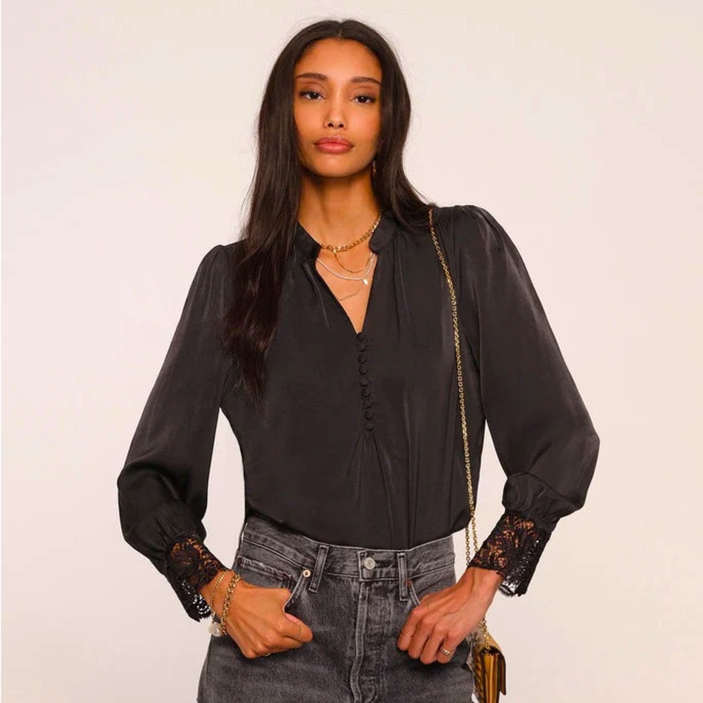 Heartloom Bellini Lace Trimmed Long-sleeved Top NWT XS - Picture 2 of 7